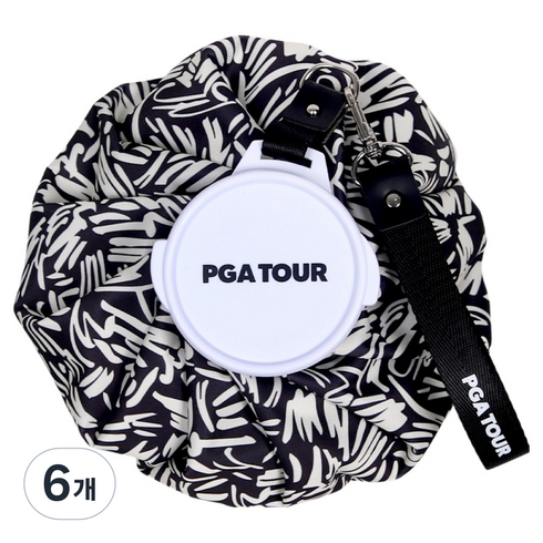 PGA투어 아이스 부스터 냉찜질 얼음주머니 블랙 22.5 x 6 cm, 6개
