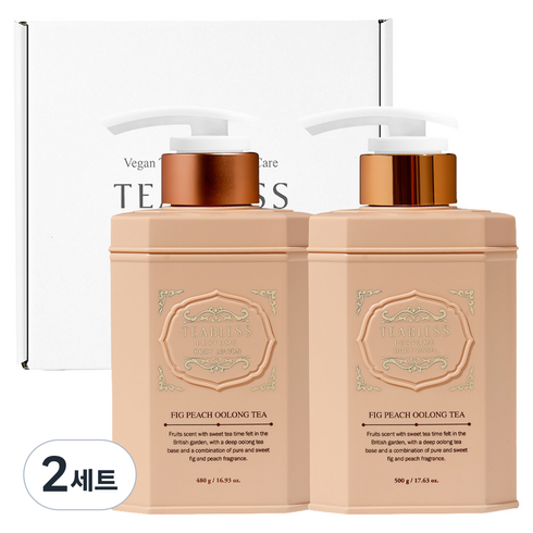 티블레스 퍼퓸 바디로션 + 바디워시 + 선물상자 세트 우롱티 피그 피치 우롱티향, 2세트