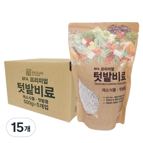 프레시가든 BFA 프리미엄 텃밭 비료, 15개, 500g