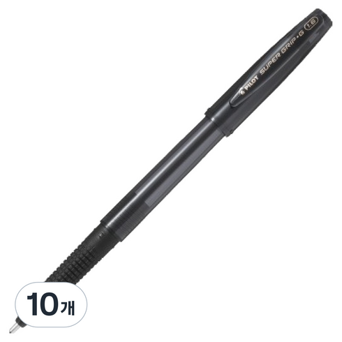파이롯트 슈퍼그립 G 캡식 볼펜 1.6mm, 블랙, 10개