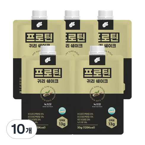 논앤밭위드 프로틴 귀리쉐이크 녹차맛, 30g, 10개