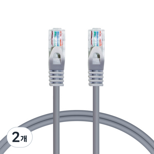 AVIVE CAT.6 UTP 랜케이블 AV-6UTP-20M, GREY, 2개, 20m