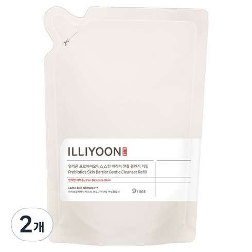 일리윤 프로바이오틱스 스킨 배리어 젠틀 클렌저 약산성 여성청결제 리필, 250ml, 2개