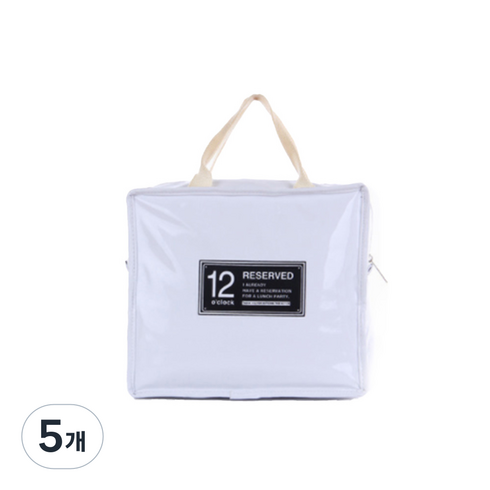 마켓에이 휴대용 두꺼운 피크닉 가방 화이트, 5개