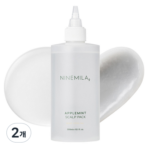 나인밀라 애플민트 두피쿨링 스케일러팩, 2개, 300ml