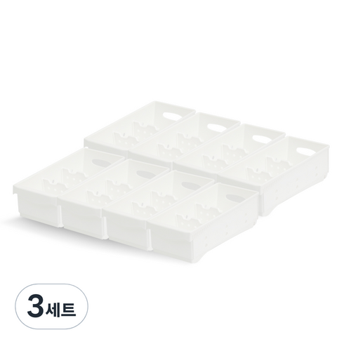 라이피스트 이지핏 다용도 수납 정리함 6호 8p, 화이트, 3세트