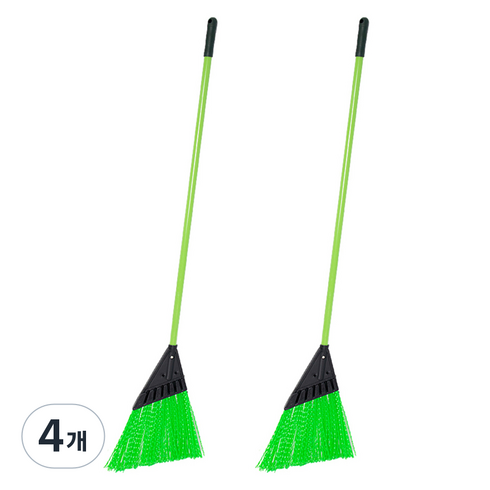 크린메이트 하드 가든 롱빗자루, 4개, 혼합색상