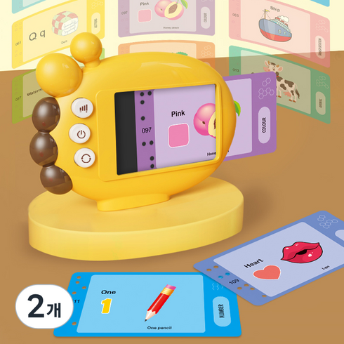 YISHENGTOYS 알파벳 사운드북 기린 카드 리더기, 옐로우, 2개