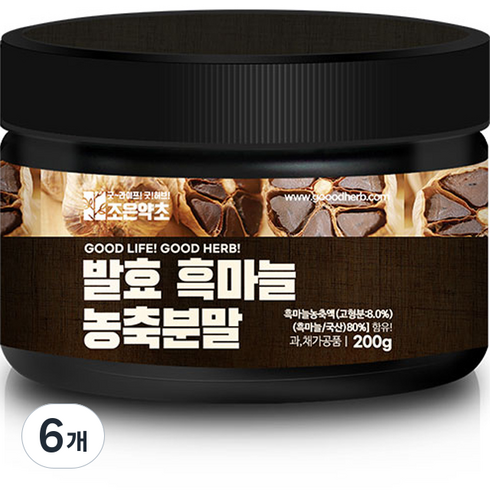 조은약초 발효 흑마늘 농축분말, 200g, 6개