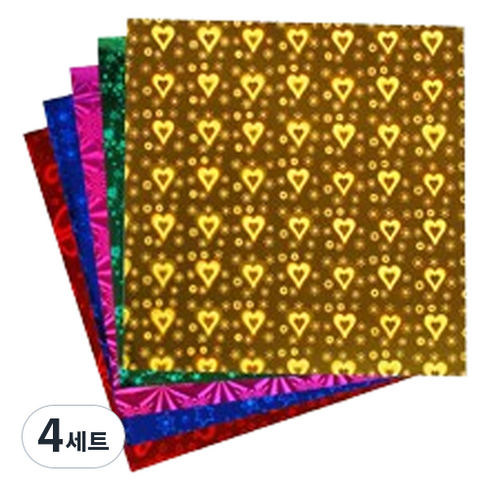 미소로운 홀로그램 이벤트 종이접기 컬러 믹스 25 x 25 cm 50p 세트, 4세트, 5색