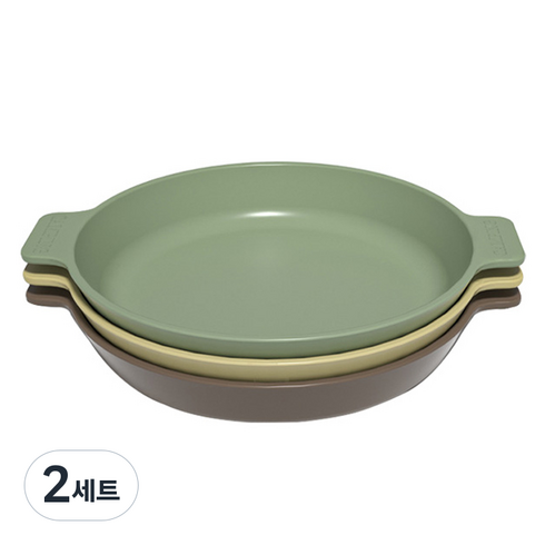 아카시아 식기세척기 가능한 가벼운 원형접시 15cm 3종 세트, 혼합색상, 2세트