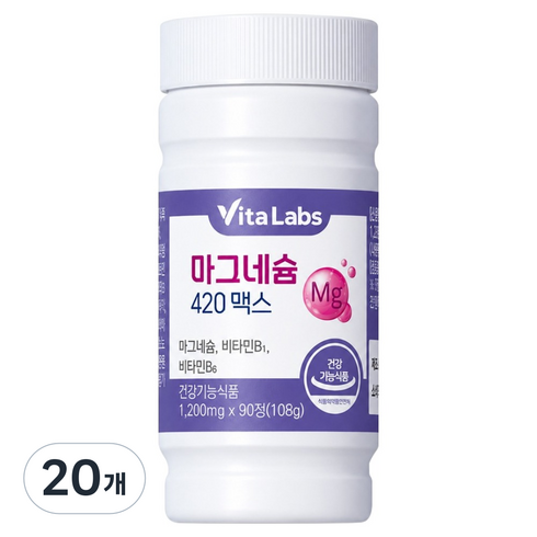 VitaLabs 마그네슘 420 맥스, 20개, 90정