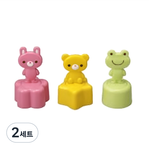 스탬프 커터기 토끼 + 곰 + 개구리 세트, 2세트