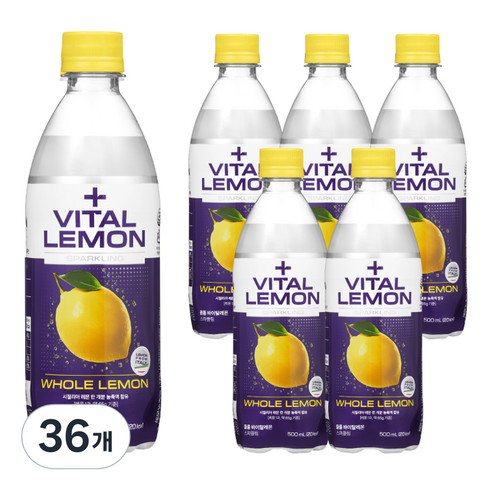 클룹 바이탈레몬 스파클링, 36개, 500ml