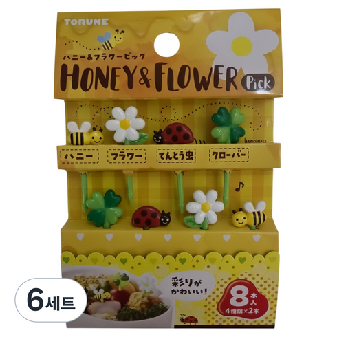 토루네 허니 앤 플라워 픽 이쑤시개, 8개입, 6세트
