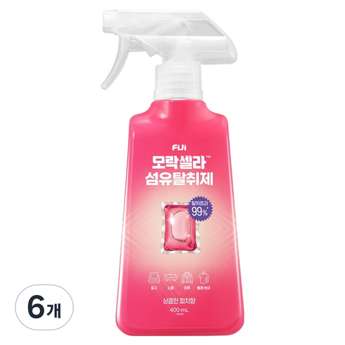피지 모락셀라 섬유탈취제 상큼한 피치향, 400ml, 6개