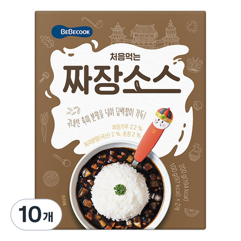 베베쿡 처음먹는 덮밥 소스, 짜장, 200g, 10개