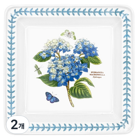 포트메리온 보타닉가든 메도우 사각 샐러드 접시 23.3cm x 2.8cm, 랜덤발송, 2개