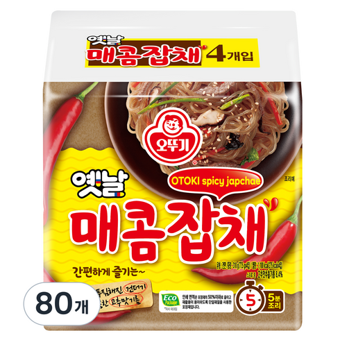 오뚜기 옛날매콤잡채 봉지 77.5g, 80개