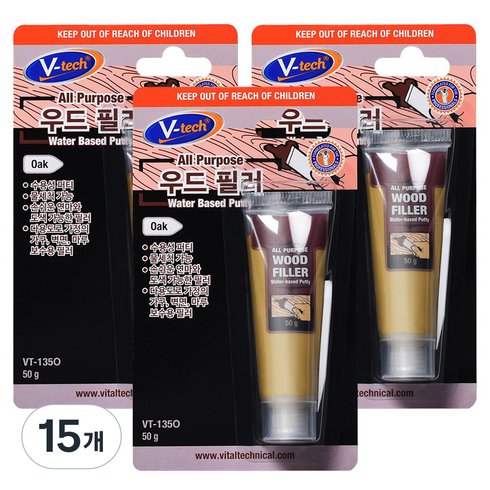 Vtech 우드 필러 오크 50g VT-135O, 15개