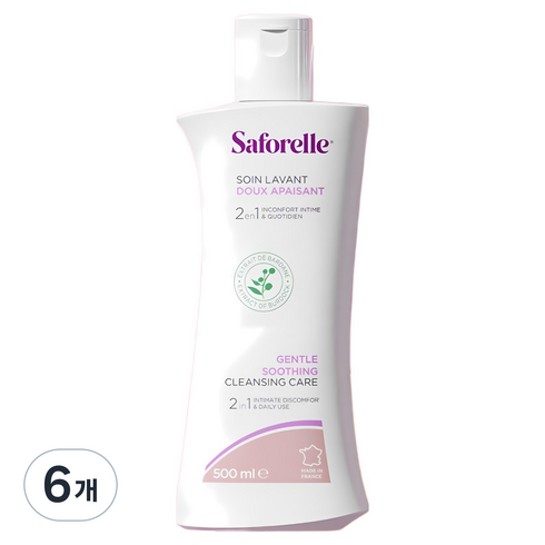 사포렐 젠틀 수딩 클렌징 케어 여성청결제, 500ml, 6개