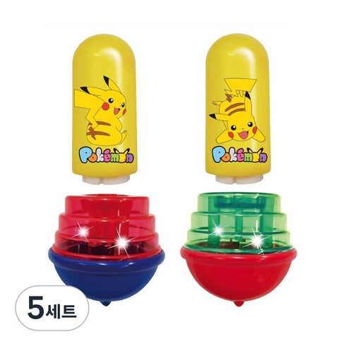 포켓몬스터 LED 불빛 팽이 2p 랜덤발송, 혼합색상, 5세트