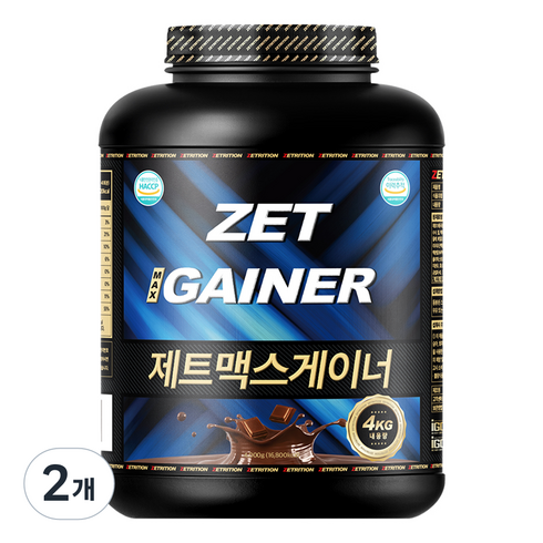 제트리션 제트맥스게이너 더블초코 게이너, 4kg, 2개
