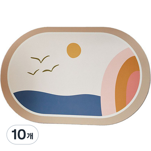 하이어리 규조토 모던 욕실 발 매트, 10, 10개