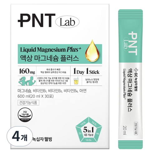 GC녹십자웰빙 PNT 액상 마그네슘, 600ml, 4개