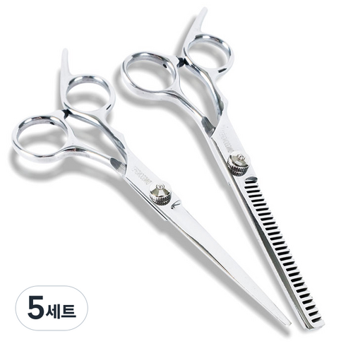 딩동펫 반려동물 미용 일자가위 + 숱가위 세트, 5세트