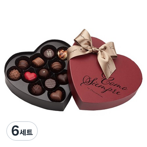 꼬모쎔쁘레 그랑크뤼 콜렉션 하트 초콜릿 세트, 6세트
