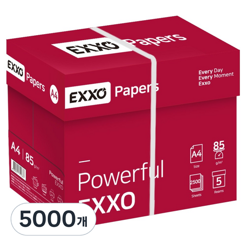 엑소 복사용지 85g, A4, 5000개