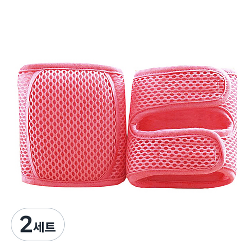 유아 메쉬쿠션 무릎보호대, 핑크, 2세트