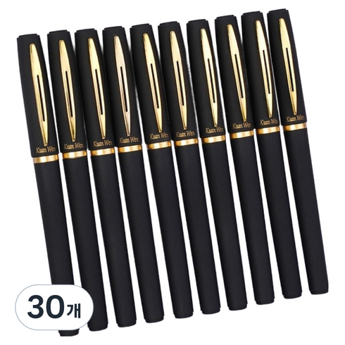 필기감 좋은 고급 젤펜 0.7mm, 블랙, 30개