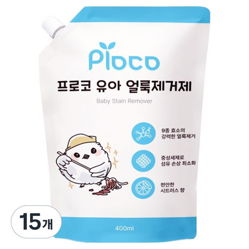 프로코 9종효소 유아 얼룩제거제 리필, 15개, 400ml