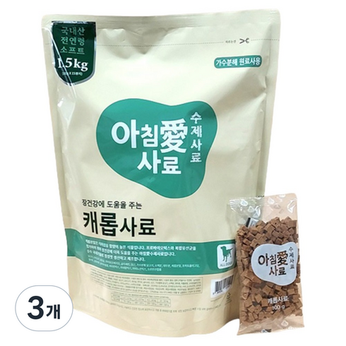 아침애 강아지 캐롭 기능성 사료, 닭, 1.5kg, 3개