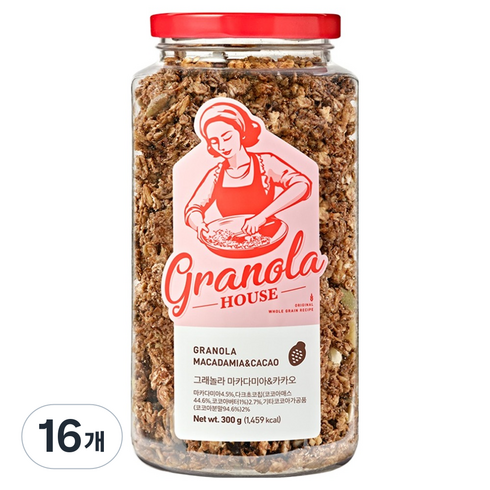 그래놀라하우스 마카다미아 앤 카카오, 300g, 16개