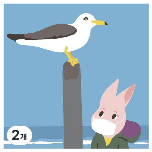 모모픽스페인팅 DIY 유화그리기 25 x 25 cm, 갈매기와눈싸움(B37), 2개