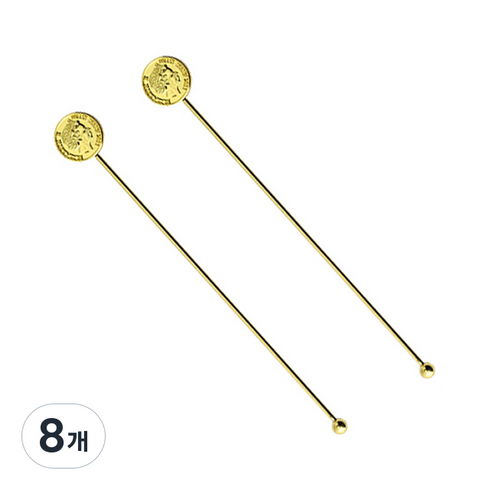 벨르디자인 고급 원형 엘리자베스 머들러, 골드, 8개