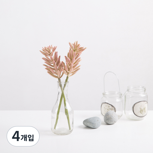 마쉬매리골드 조화 다육식물 청솔, 핑크, 4개