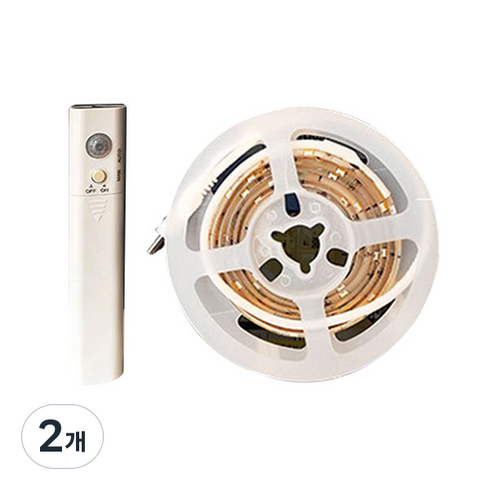 포라이트 LED 스트립 동작센서 무드 라이트 2.4W 1m, 주광색, 2개