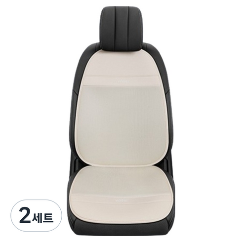 Ez2mk 크리에이티브 사계절 통기성 차량용 시트 앞좌석 방석 + 등받이 세트 MS-650, 베이지, 2세트