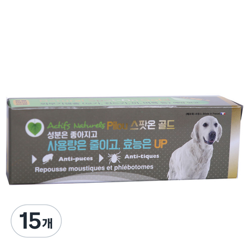 필루 네츄럴 스팟온 골드 진드기 제거용품 대형견, 3ml, 15개