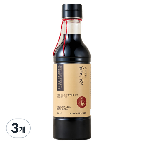 미자언니네 프리미엄 맛간장, 480ml, 3개