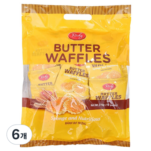 Richy 리치 에그버터 와플 과자, 270g, 6개