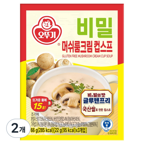 오뚜기 비밀 머쉬룸 크림 컵스프 3p, 66g, 2개