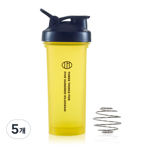 삼대오백 프리미엄 쉐이커 보틀, 옐로우, 800ml, 5개