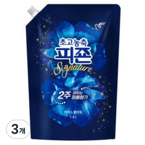 피죤 초고농축 시그니처 섬유유연제 아이스 플라워 리필, 1.3L, 1개입, 3개