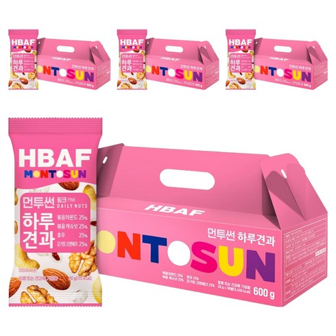 바프 먼투썬 하루견과 핑크, 600g, 4개