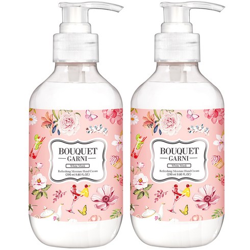부케가르니 리프레싱 모이스처 핸드크림 화이트머스크, 290ml, 2개
